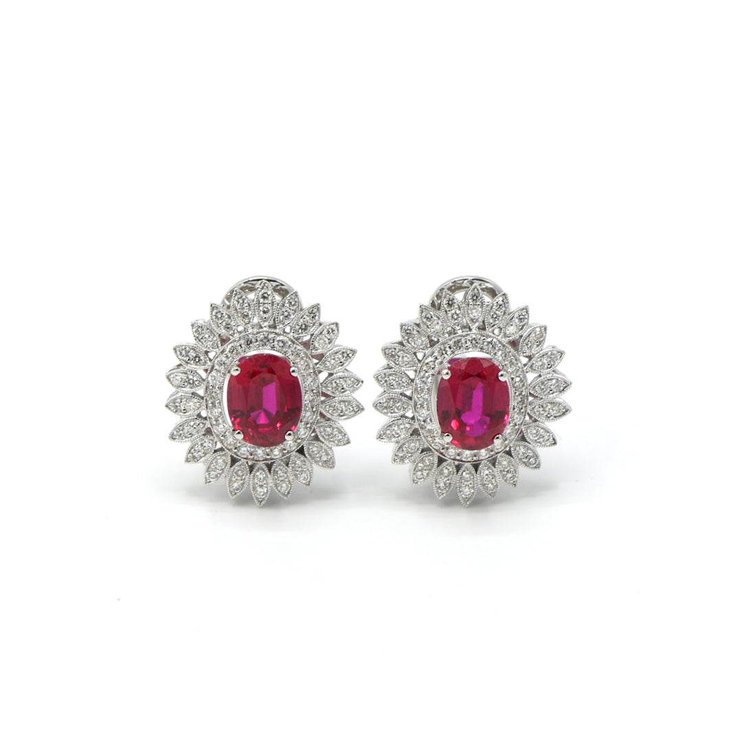 Ruby Cluster Ear Studs