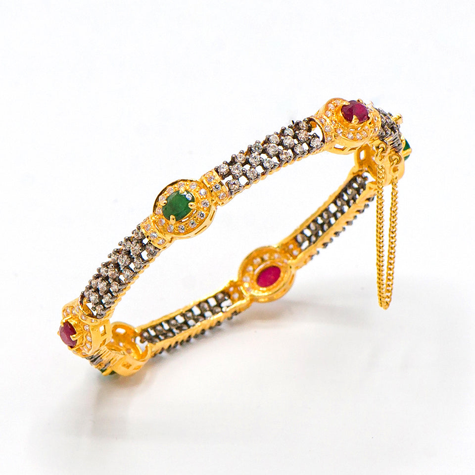 Emerald & Ruby Gold Bracelet