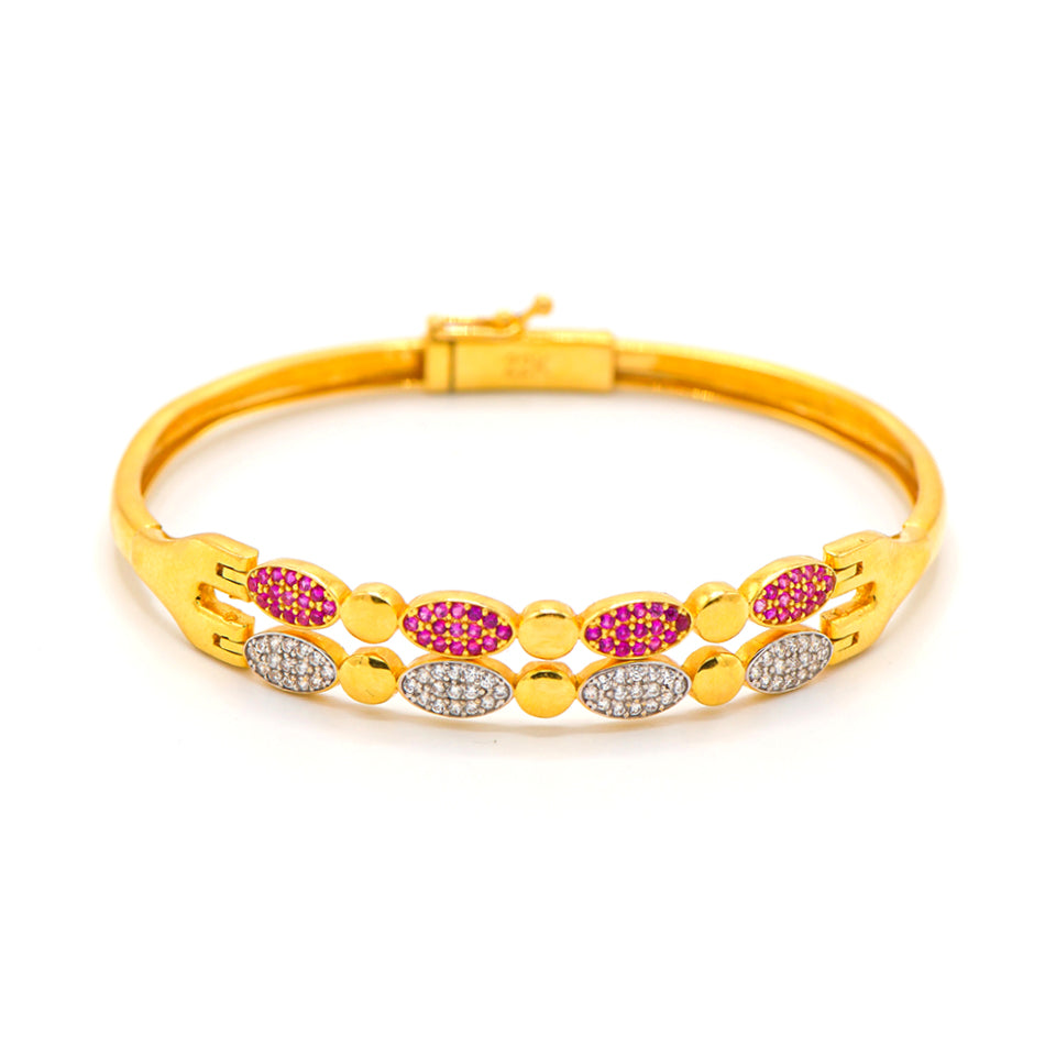 Ruby Gleam Gold Bracelet