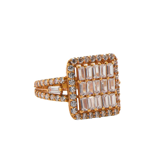 Square Statement Gold Ring