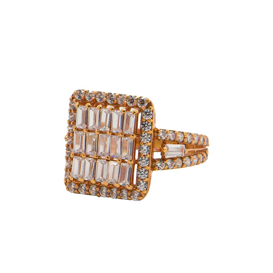 Square Statement Gold Ring